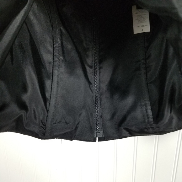 Xscape Joanna Chen Corset Top Sheer Sleeves Boning Black Size 4 Petite Mobwife - Picture 8 of 11